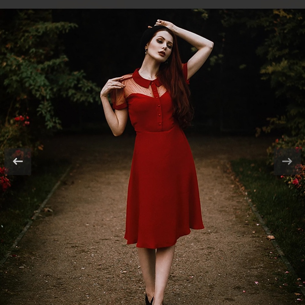 Seamstress of Bloomsbury Dress- red- NEVER WORN WITH TAGS